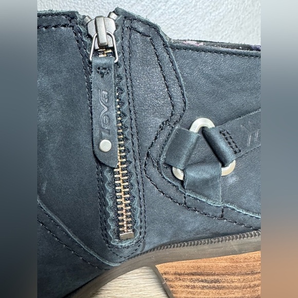 Teva Foxy Women 6.5 Black Nubuck Leather Ankle Boots - Picture 7 of 13